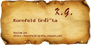 Kornfeld Gréta névjegykártya